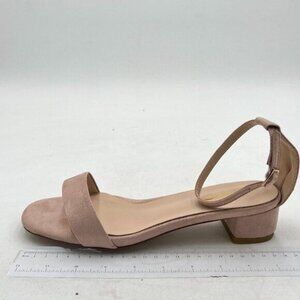 XYD Heels for Women, Open Toe, Ankle Strap, Buckled Low Chunky Block Pumps